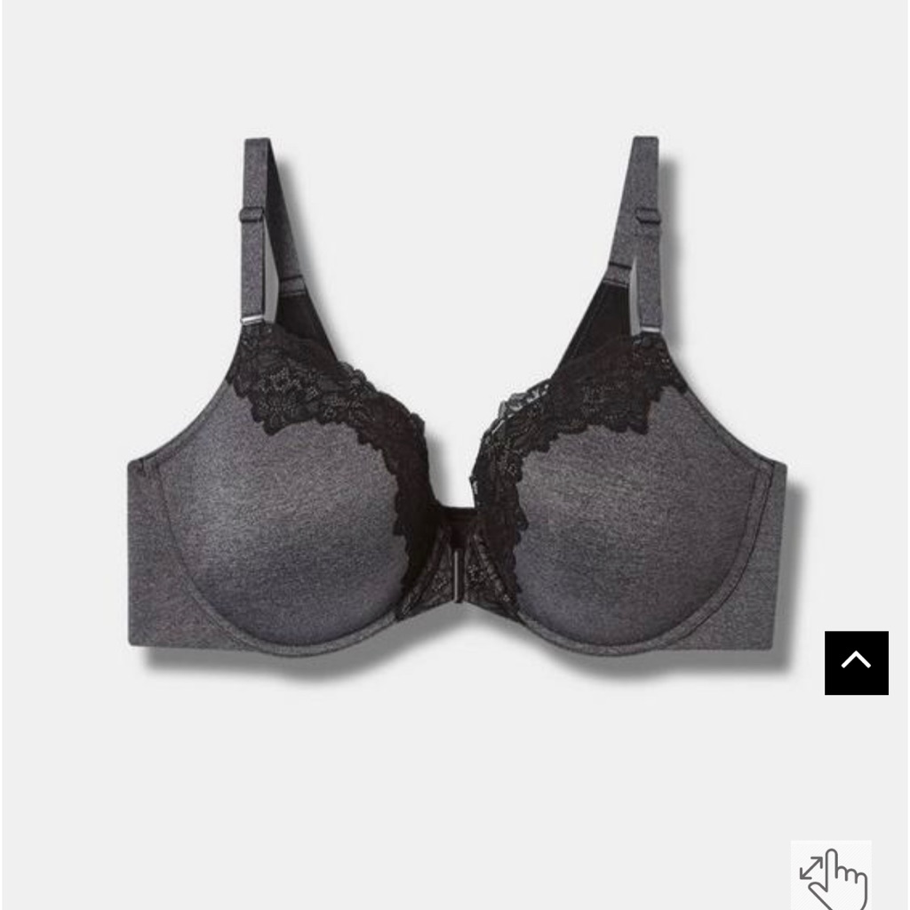 T-Shirt Lightly Lined Heather & Lace Front Close 360 Back Smoothing Bra